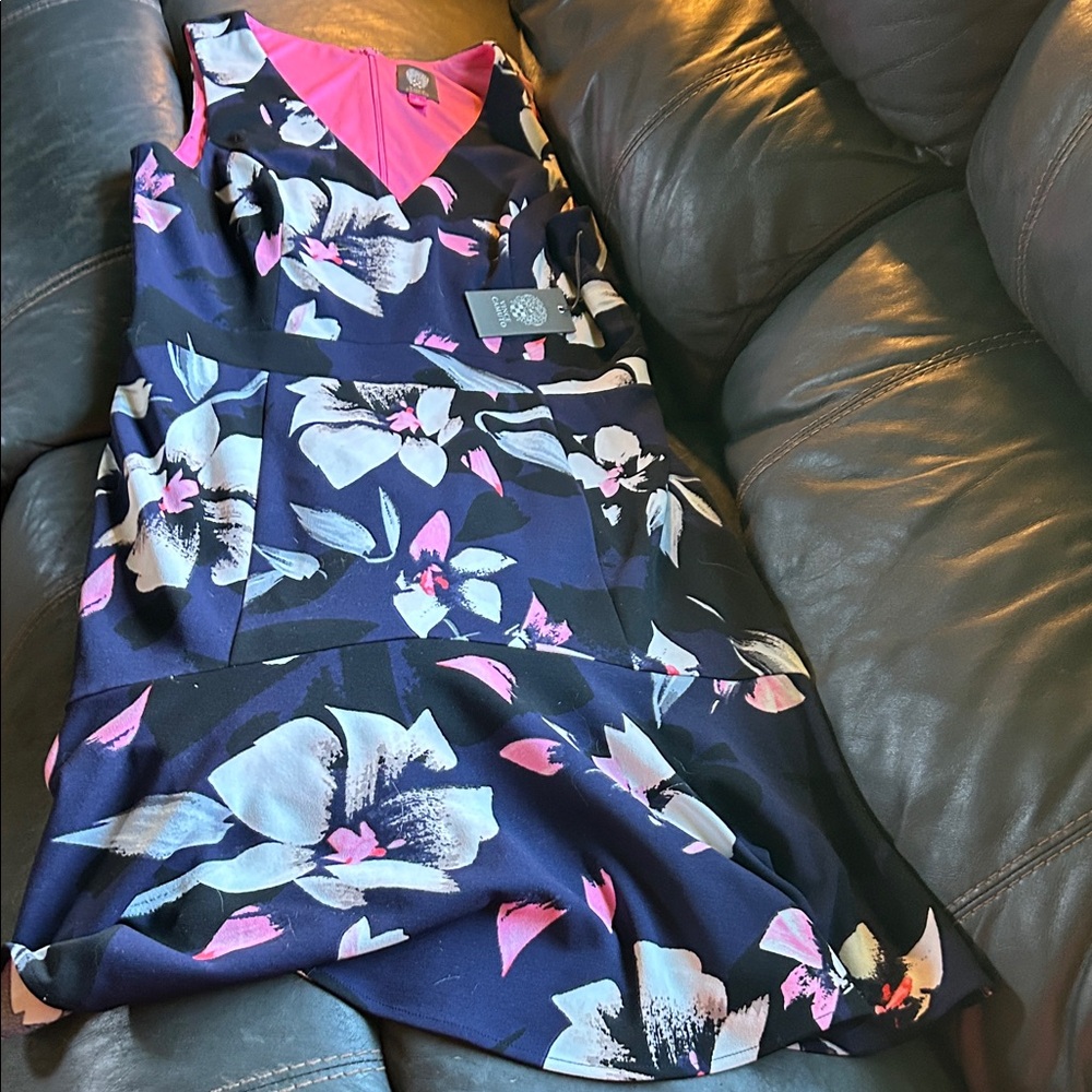 Vince Camuto Black and Pink Floral Dress